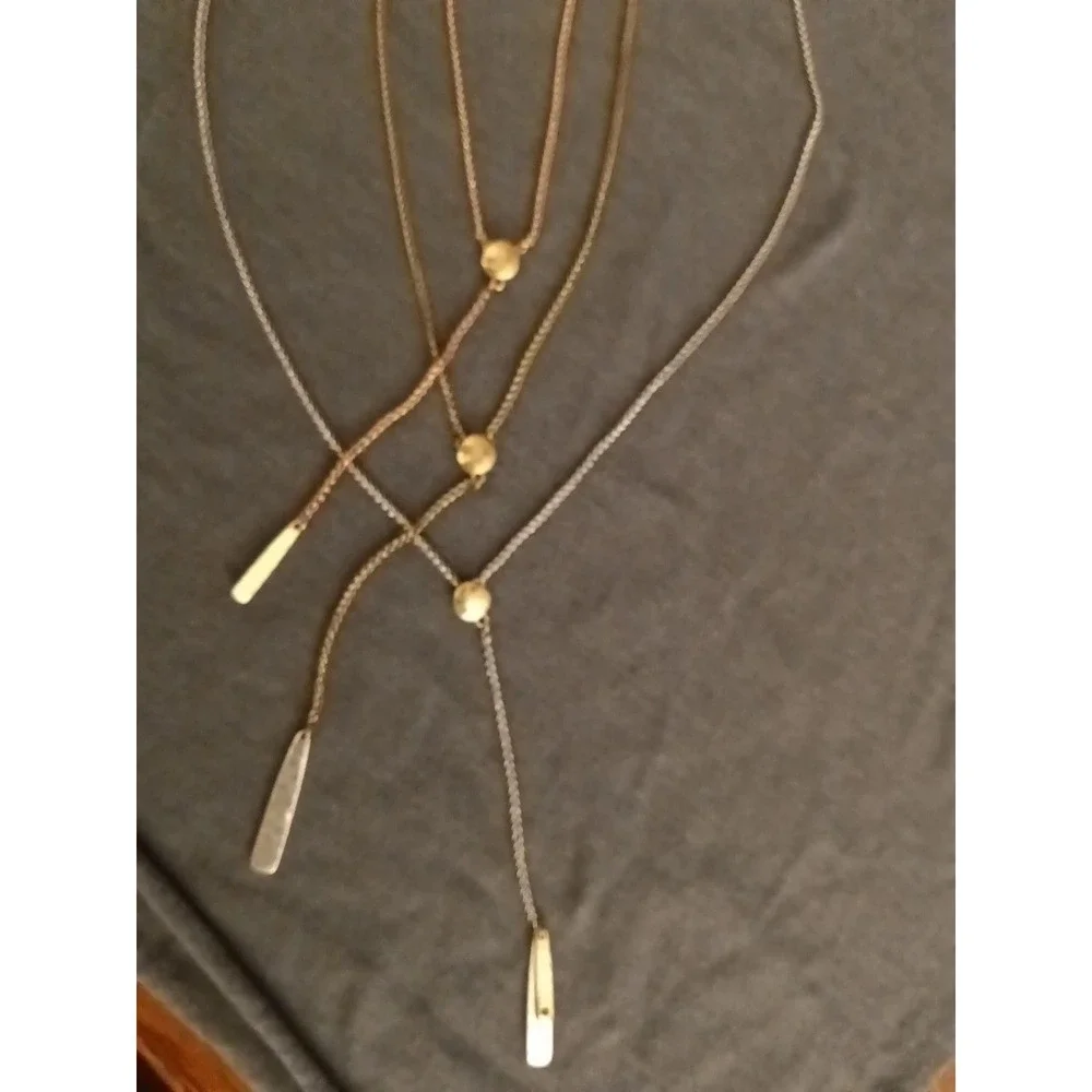 Lucky Brand Signed Three Strand Layer Necklace NWT Each Has It's Own Clasp
